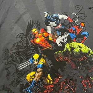 Vintage Marvel Shirt Avengers WolverineSpiderman L